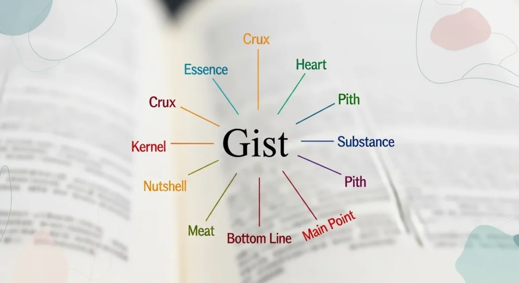 Synonyms for Gist: The Power To Capture The Core Of Any Idea
