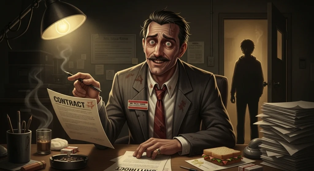 a stern and harshlooking job hiring person