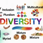 This image is depicting variety in various ways, colors, fonts, shapes and words