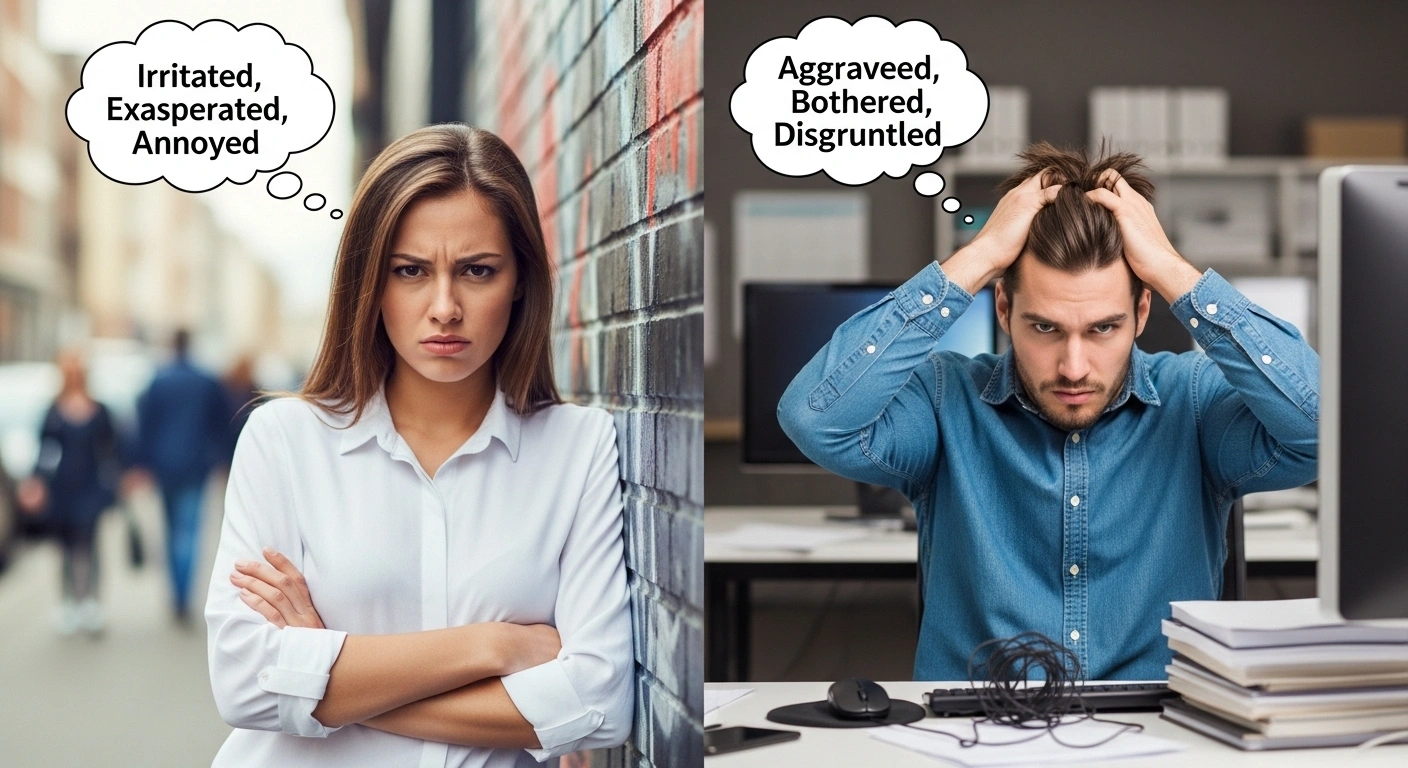 annoyed and synonyms