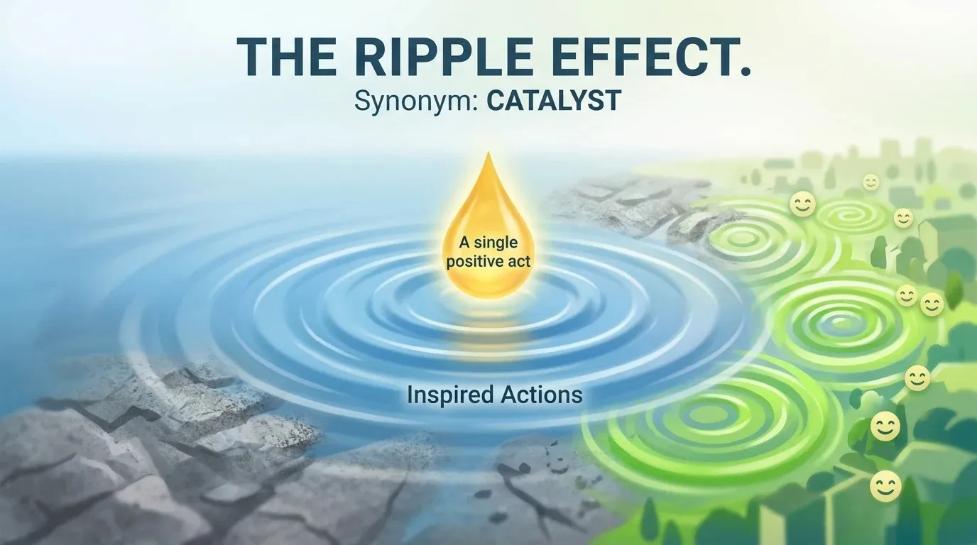 An innovative image telling the concept conveying the message for synonyms for positive impact