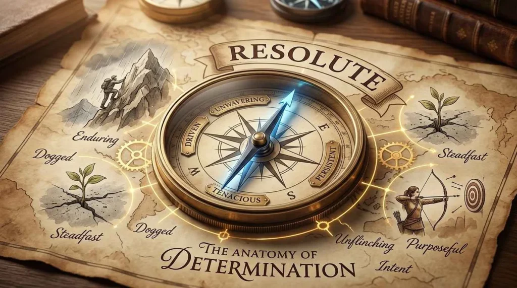 Who could represent Synonym for determined then a time-piece.